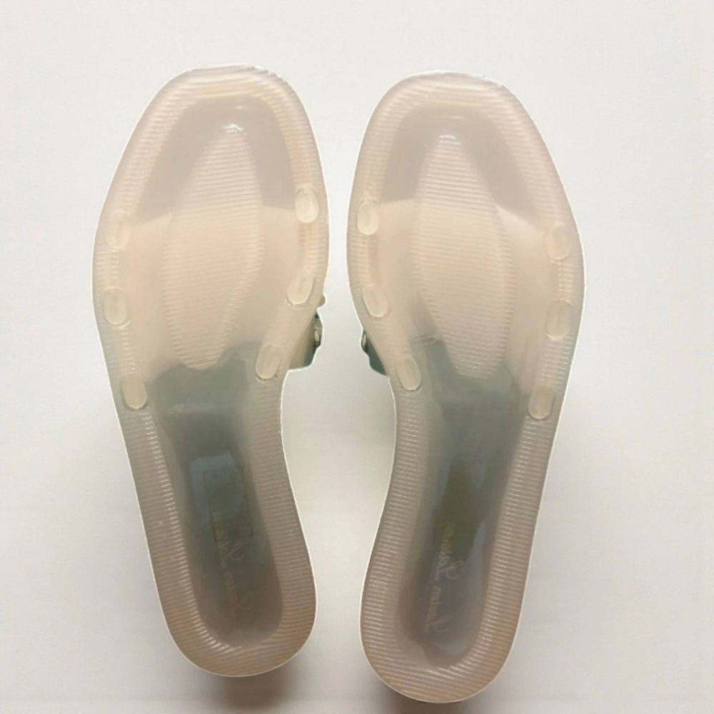Lauren Lorraine‎ Nude Jelly Slides with Rhinestone Embellishments Sz 10 / #S1114 - Picture 3 of 4